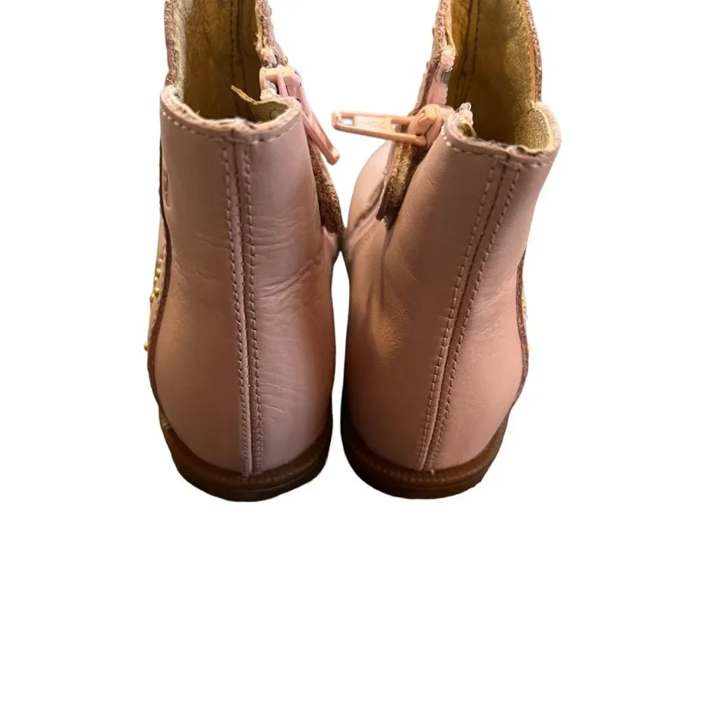 Naturino Falcotto Pastel Pink Studded Zip-Up Boots 20